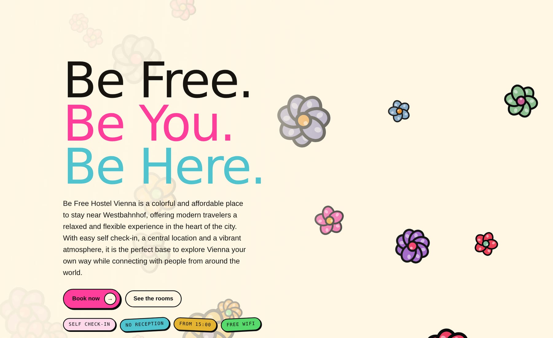 Be Free — Hostel Website · Vienna